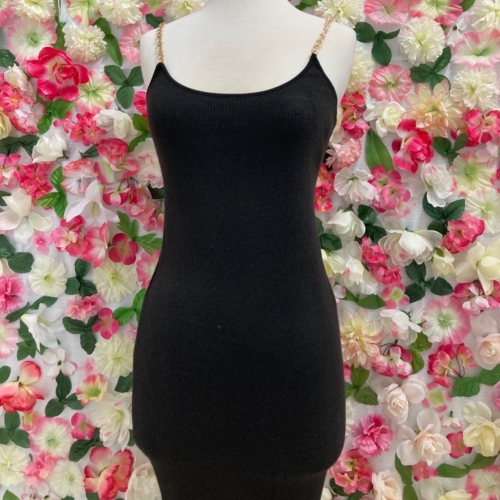 Black-Gold Chain Dress